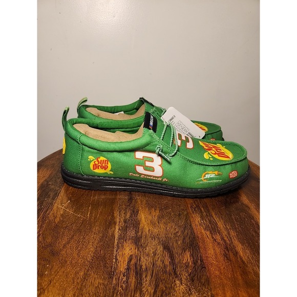 Hey Dude Nascar Dale Earnhardt Jr. Sun Drop #3 Wally Green Slip On Shoes Mens 10